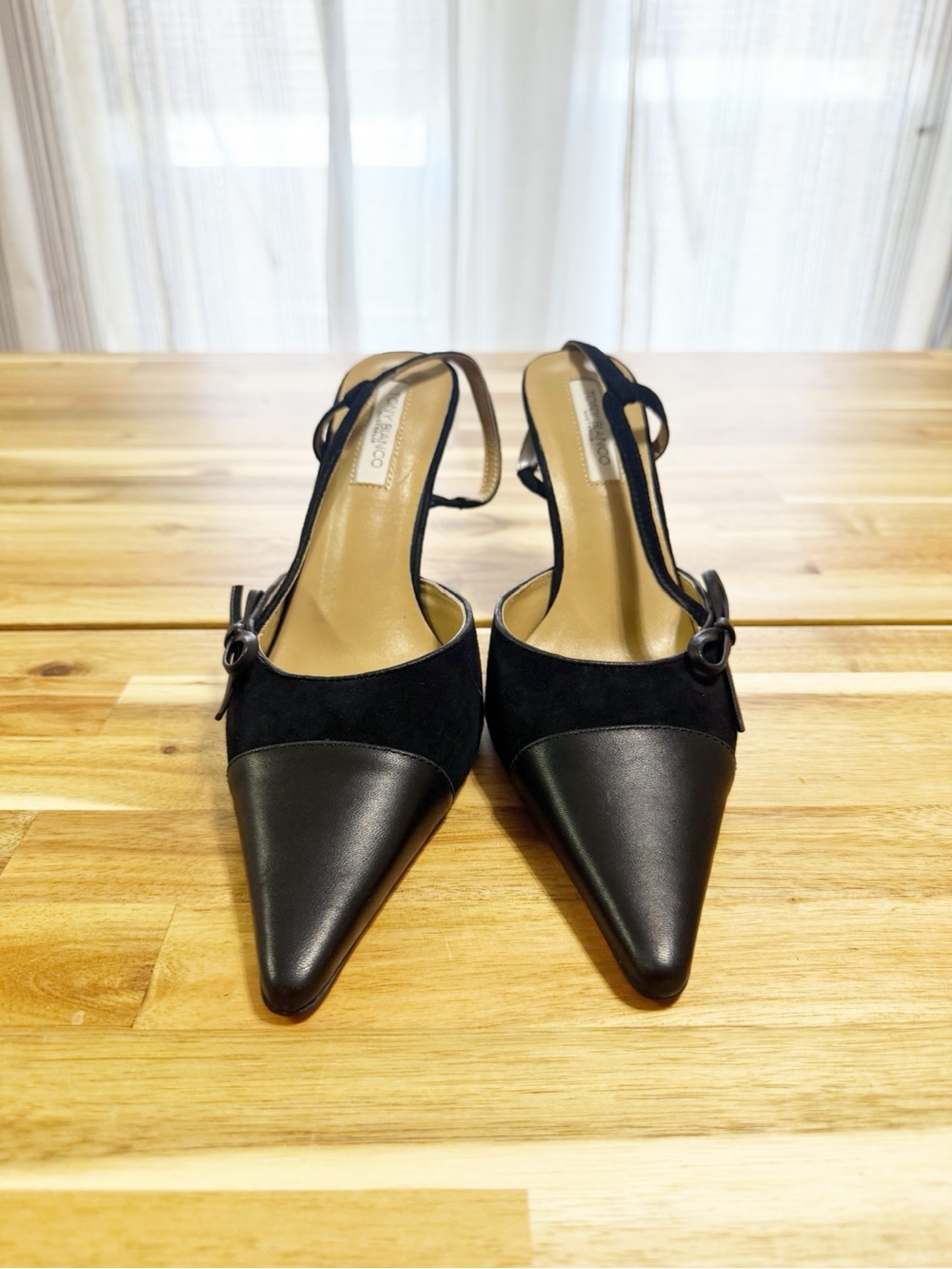 Tony Bianco Harmony Bow Detail Pointed Cap Toe Slingback in Black Revolve 8 - Picture 6 of 15